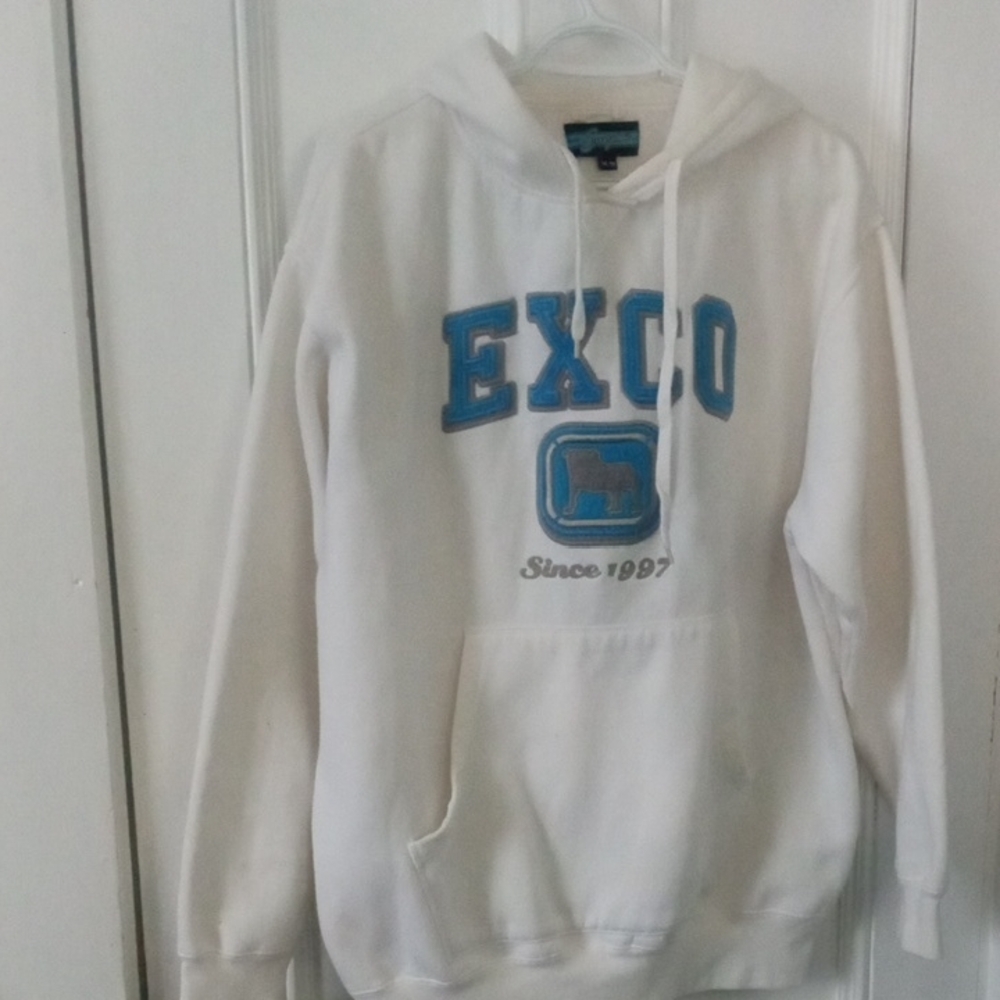 EXCO White and Blue Men's HoodieUnisex Sz.Med .